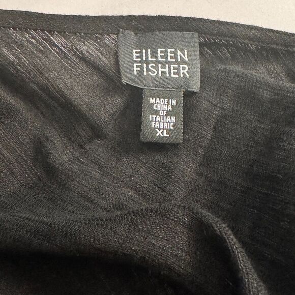Eileen Fisher Black Linen Cotton Cami Tank Top XL – Minimalist Italian Fabric - Picture 2 of 8